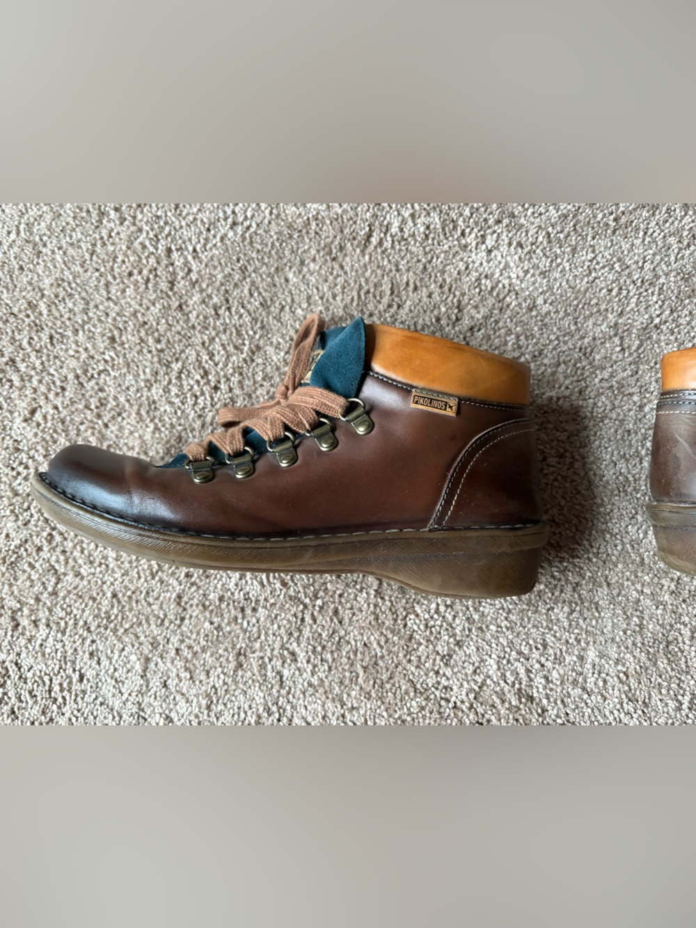 PIKOLINOS woman’s  Brown Leather Boots with Navy Tongue hiking boots - Picture 7 of 9